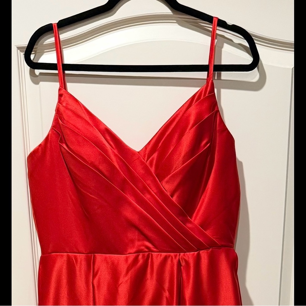 Elegant Red Satin Dress